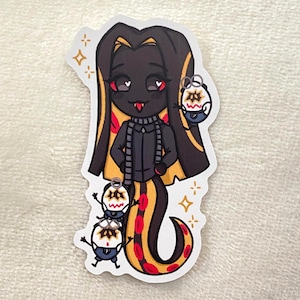 Gru Minions Inspired Sir Pentious Hazbin Hotel Hellaverse Cosplay Vinyl Sticker |  Matte Vinyl Sticker | 3”
