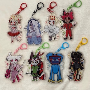 Hellaverse Hazbin Hotel Cosplay Acrylic Keychain FULL SET | Double-sided | Front side epoxy | 3.5&quot;