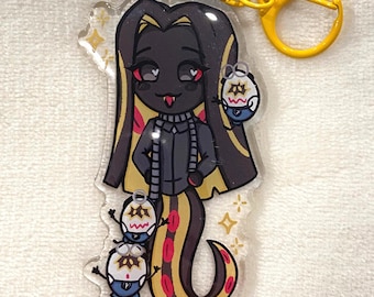 Llavero acrílico de Sir Pentious / Colgante de cosplay de Hazbin Hotel, 3.5" (Gru)