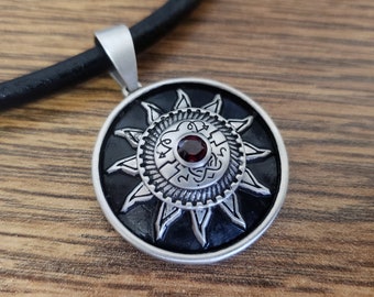 Holy Symbol of Ravenkind Disc Pendant