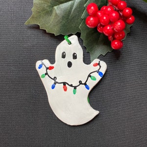 Handmade Clay Ornaments Spooky, Goth, Halloween, Christmas, Tree, Holiday Decor image 3