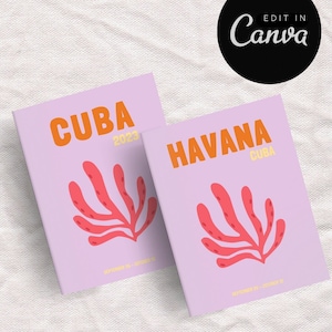 CUBA Travel Photo Book Template | Decorative Coffee Table Book | Personalized Travel Album | Digital Canva Template