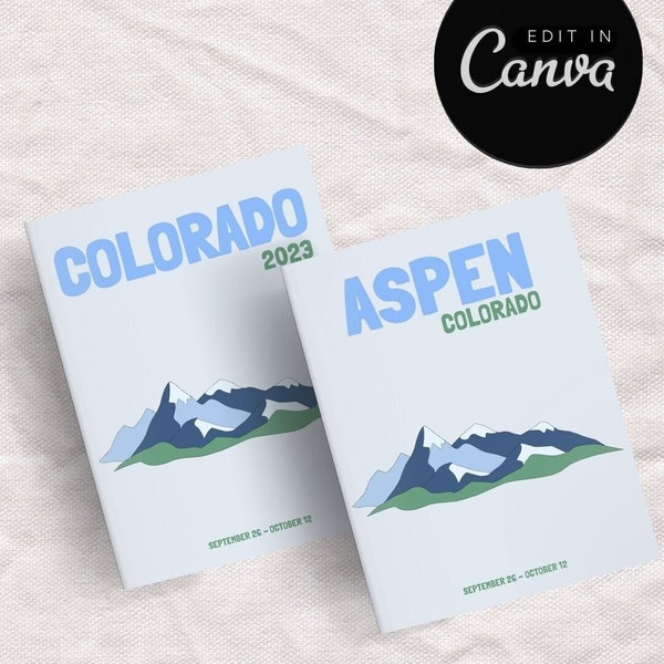 COLORADO Travel Photo Book Template | Decorative Coffee Table Book | Personalized Travel Album | Digital Canva Template