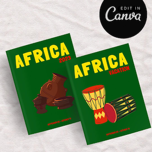 AFRICA Travel Photo Book Template | Decorative Coffee Table Book | Personalized Travel Album | Digital Canva Template