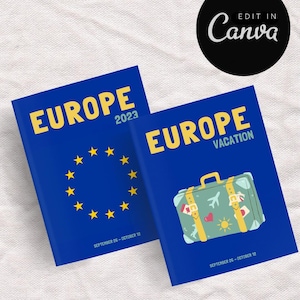EUROPE Travel Photo Book Template | Decorative Coffee Table Book | Personalized Travel Album | Digital Canva Template