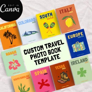 CUSTOM Travel Photo Book Template | Decorative Coffee Table Book | Personalized Travel Album | Digital Canva Template