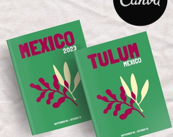 Plantilla de libro de fotos de viajes de MÉXICO / Libro de mesa de café decorativo / Álbum de viajes personalizado / Plantilla Canva digital