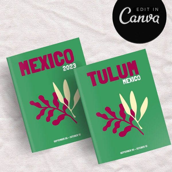 MEXICO Travel Photo Book Template | Decorative Coffee Table Book | Personalized Travel Album | Digital Canva Template