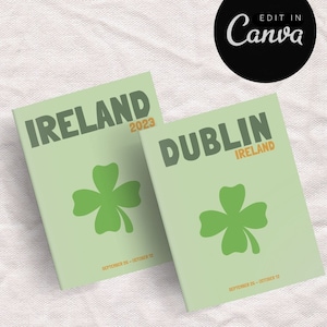 IRELAND Travel Photo Book Template | Decorative Coffee Table Book | Personalized Travel Album | Digital Canva Template