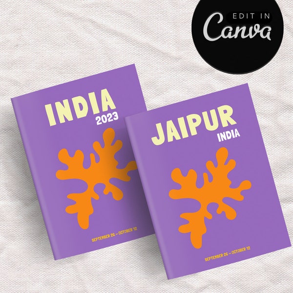 INDIA Travel Photo Book Template | Decorative Coffee Table Book | Personalized Travel Album | Digital Canva Template