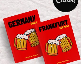 Plantilla de libro de fotos de viajes de ALEMANIA / Libro decorativo para la mesa de café / Álbum de viajes personalizado / Plantilla digital Canva