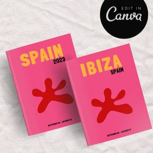 Plantilla de libro de fotos de viajes de ESPAÑA / Libro de mesa de centro decorativo / Álbum de viaje personalizado / Plantilla Canva digital