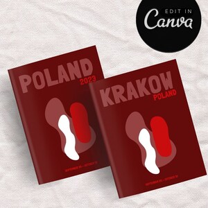 POLAND Travel Photo Book Template | Decorative Coffee Table Book | Personalized Travel Album | Digital Canva Template