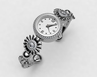 The Diamond Daisy Watch 14K White Gold