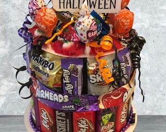 Pastel de dulces de Halloween - Torre de dulces pequeña - Truco o trato