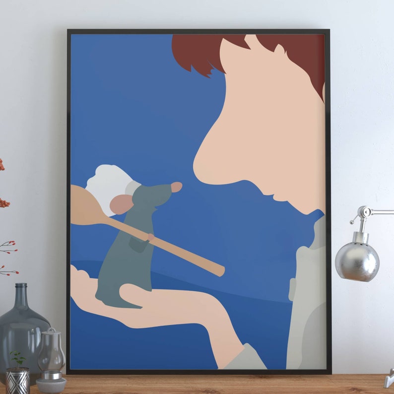 Ratatouille Inspired Minimal Wall Art for Him, Movie Home Decor for Her
