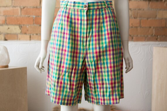 Vintage Plaid Shorts Women's 27 Waist 