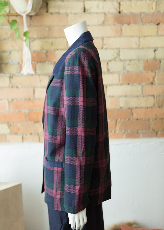 Vintage Plaid Blazer - Large Oversized Tartan Pat… - image 5