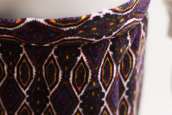 Vintage Geometric Print Skirt - Large Size Soft Ve
