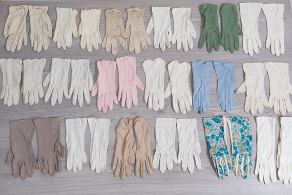Vintage Gloves - 10 Pairs of Evening Gloves / For