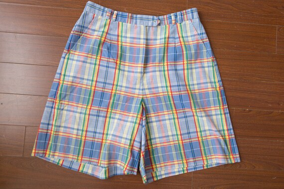 Vintage Plaid Shorts - Women's 32" Waist Tartan Pa