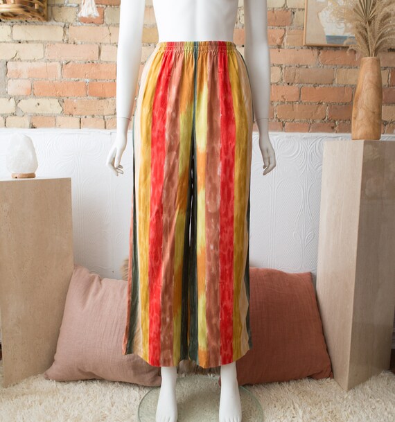 Vintage Striped Beach Pants - Small Size Women's L