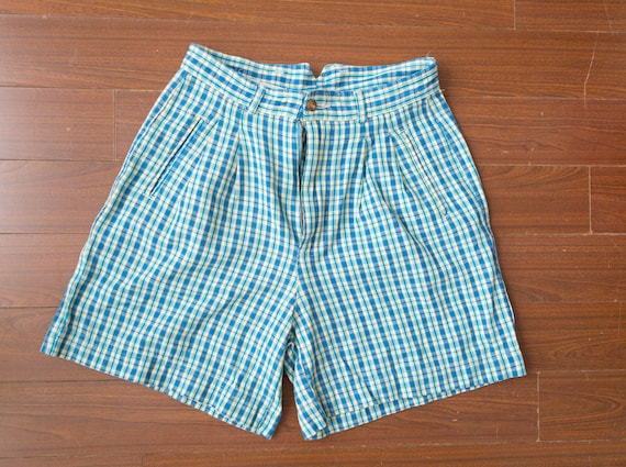 Vintage Plaid Shorts - Women's 30" Waist Checkered