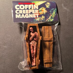 Handcrafted Horror Magnet, Zombie in coffin magnet, Coffin Creeper