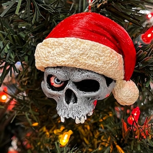 Spooky Christmas Skull Ornament, Christmas Gift, Gothic Christmas, Christmas Skull Decor, Skull Christmas