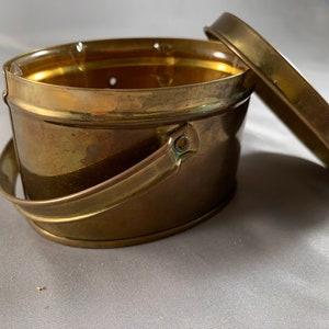 Vintage Brass Trinket Box with one-of-kind Lid Embossing