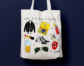 Tote bag Rock / Sac en coton / Sac femme / Sac en toile / Cadeau original