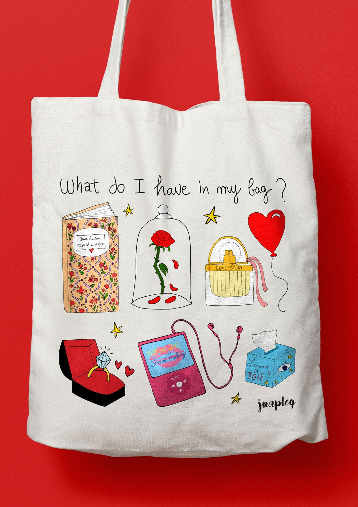 Tote bag Love / Sac en coton / Sac femme / Sac en toile / Etsy