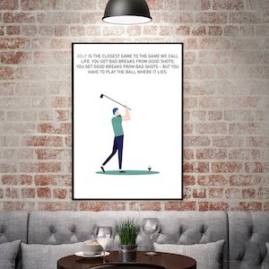 Sztuka golfa - Plakat golfowy - Prezent golfowy - Wydruk golfowy