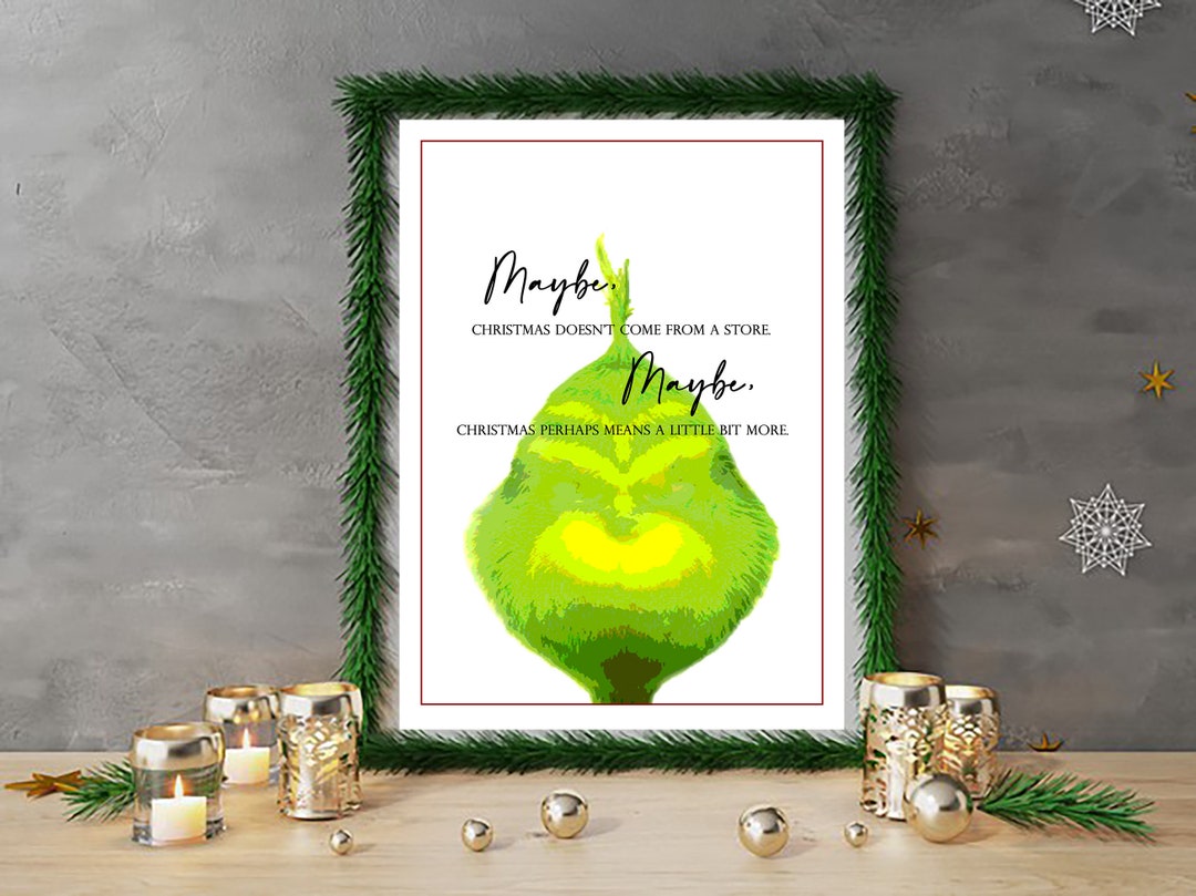 The Grinch Christmas Quote Wall Art A4 Print Digital Download Instant Download Etsy