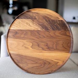 Roto Minimalist Round Tray / Walnut / Catchall Serving Tray / image 6