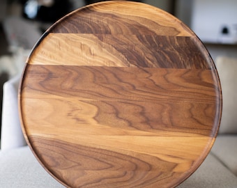 Groot Roto minimalistisch rond dienblad / walnoot / Catchall + dienblad /