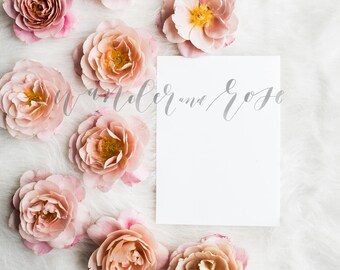 Wedding Invitation Mockup | Styled stock photo Image with blank card & Flowers for Blogs Websites and Instagram