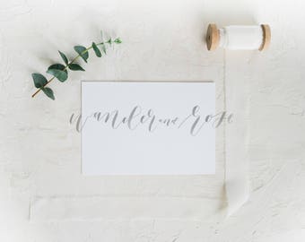 Wedding Invitation Mockup | Styled stock photo Image with blank card & Flowers for Blogs Websites and Instagram
