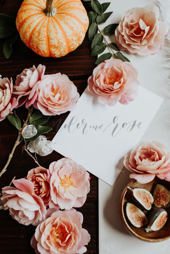 Fall Wedding Invitation Mockup Styled Stock Photo Image With Etsy