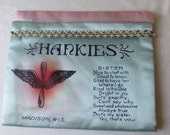 Sister Handkerchief Holder Vintage 1940s Silkscreened Silk WWII Military Souvenir - Hankies