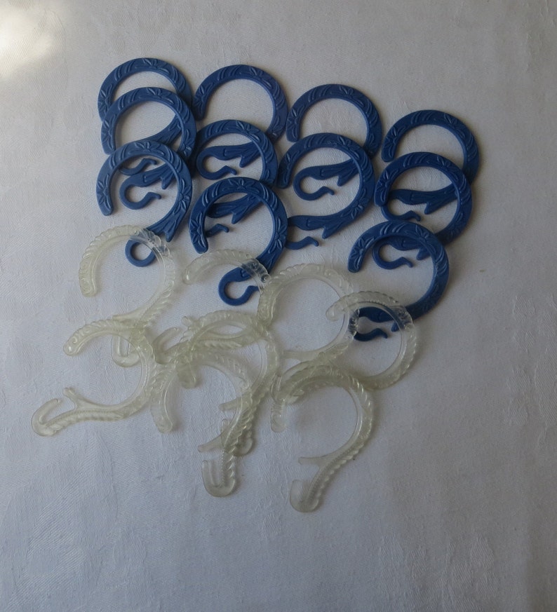 Vintage Plastic Shower Curtain Hooks Mixed Lot Of Clear Etsy
