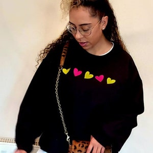 Black heart embroidered jumper