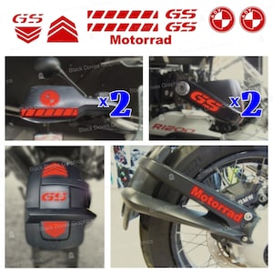 Reflektierende Aufkleber kompatibel mit Rear FENDER und HAND GUARDS Motorrad R 1200 GS Adventure 2004 - 2012 R1200 R1200GS