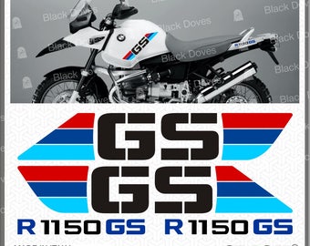 10x R1200 GS Motorcycle Reflective Decal Kit BMW Motorrad Adventure ADESIVI PEGATINA Stickers Decals VINIL R 1200 GS LC for Touratech Panniers Black Doves Graphics Black 071