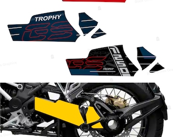 Shaft and Swingarm Protection Stickers Compatible with BMW R 1250 GS Trophy (2019–2023) and R 1250 GS Adventure | Black Doves Graphics