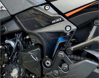 3D Frame Guard Stickers Compatible with Kawasaki Versys 1100 SE 2026 (BU1) | Black Doves Graphics
