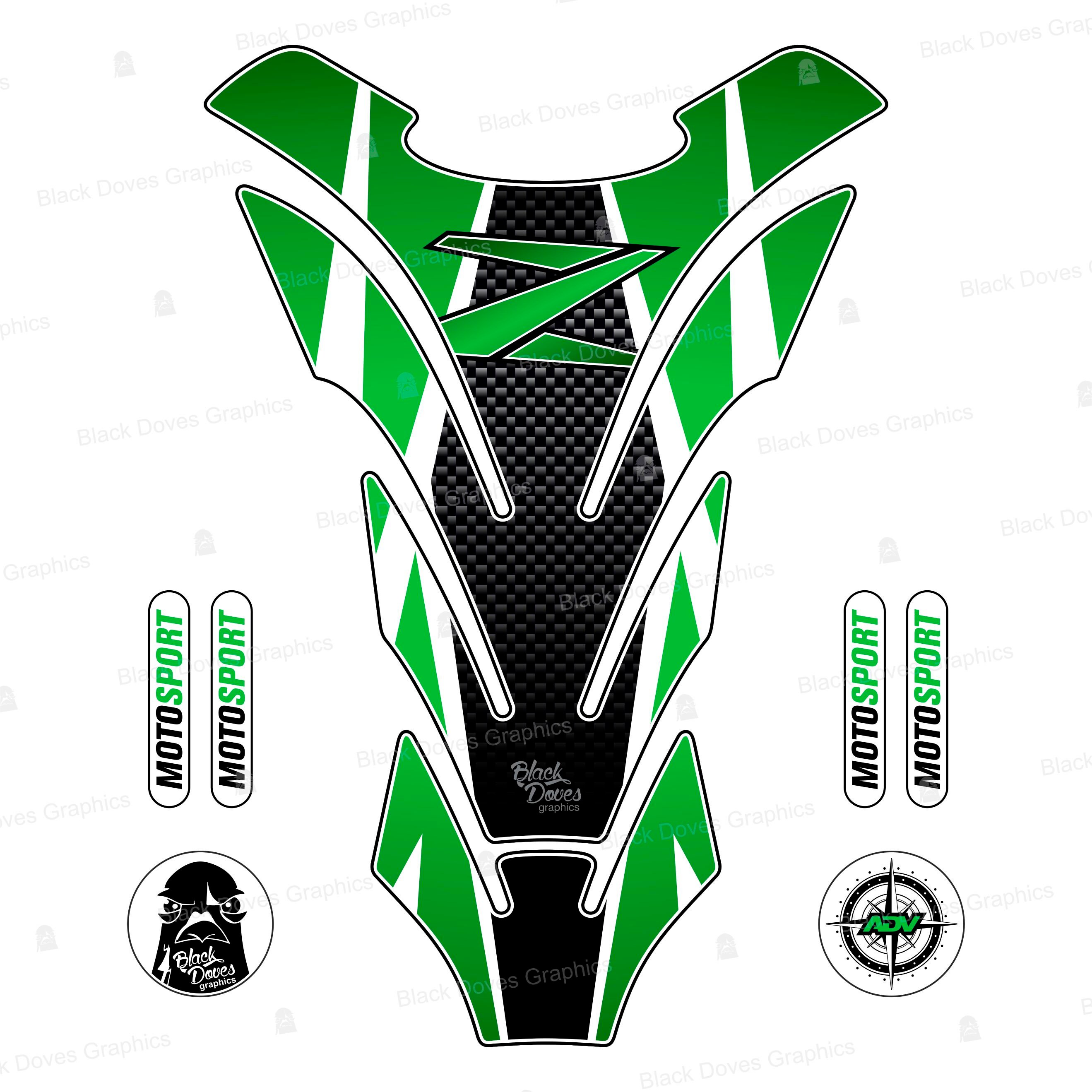 Tappo Di Protezione Serbatoio 3D Per Moto Kawasaki Z800 - Verde, Resina Adesiva - Foto 6