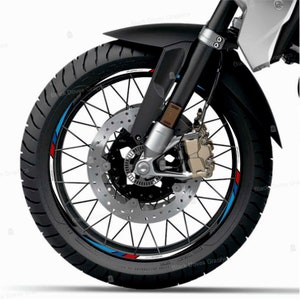 Rim Stickers Complete Set of Stripes for 2 Wheels Compatible with BMW Motorrad Motorcycles