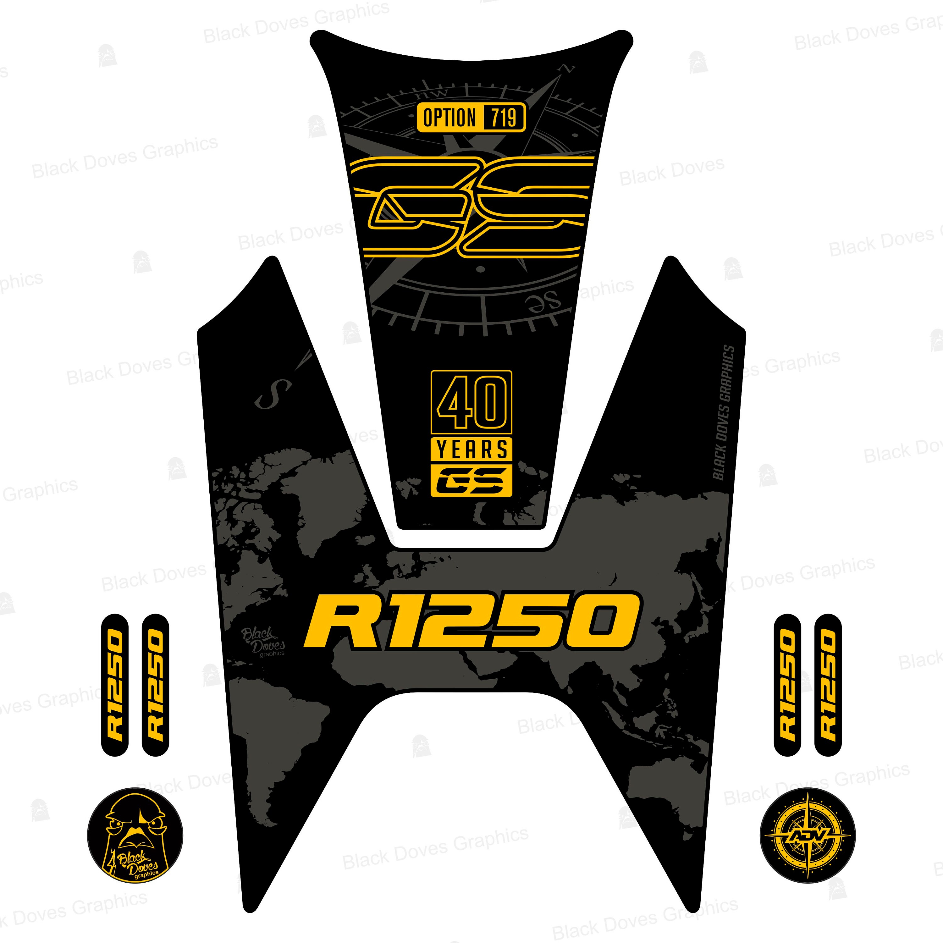 Protezione Serbatoio Adesivo Resinato Compatibile con BMW R 1250 GS ADVENTURE 2021 Rallye Tank Pad - Italia