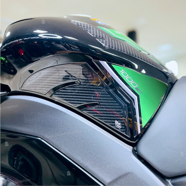 Autocollants 3D de protection latérale de réservoir compatibles avec Kawasaki Ninja 1000 SX 2020-2023